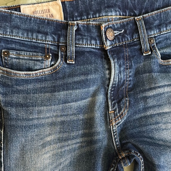 Hollister “Skinny Jean“ Men’s 5 Pocket Denim Whiskering Zipper Fly 30 X 32 - Picture 3 of 11